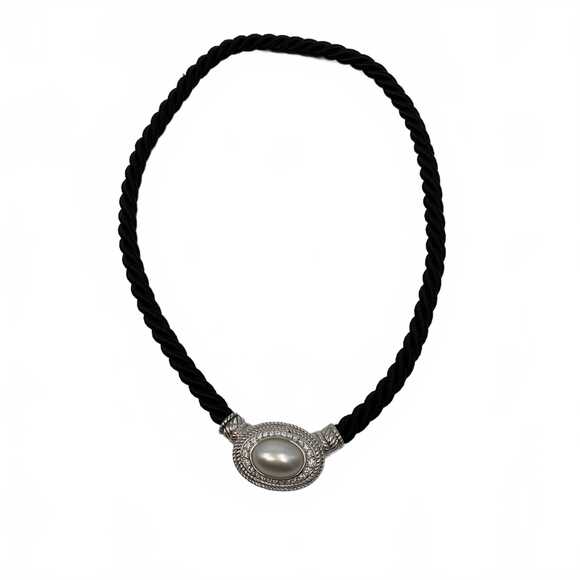 Judith Ripka 925 Rope NecklaceSilver/Synthetic Pendant OS